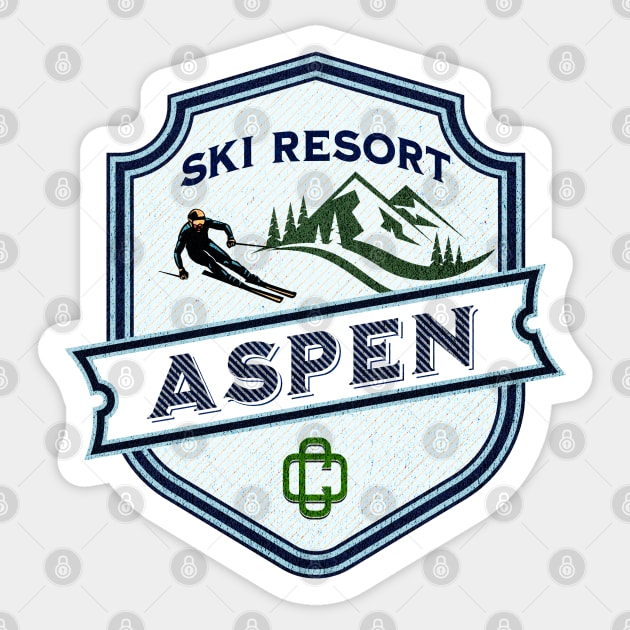 Aspen Colorado Ski Resort Badge Sticker by antarte